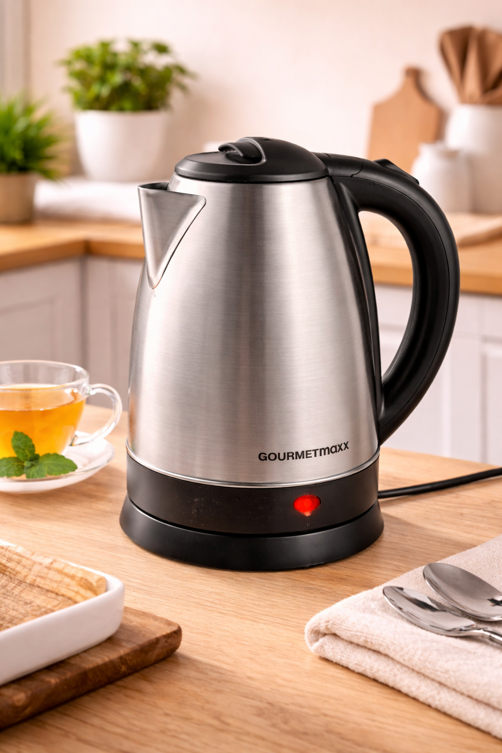 GOURMETmaxx Edelstahl Wasserkocher 1,8L 1500W